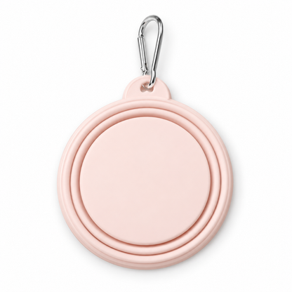 Pink Foldable Silicone Pet Bowl
