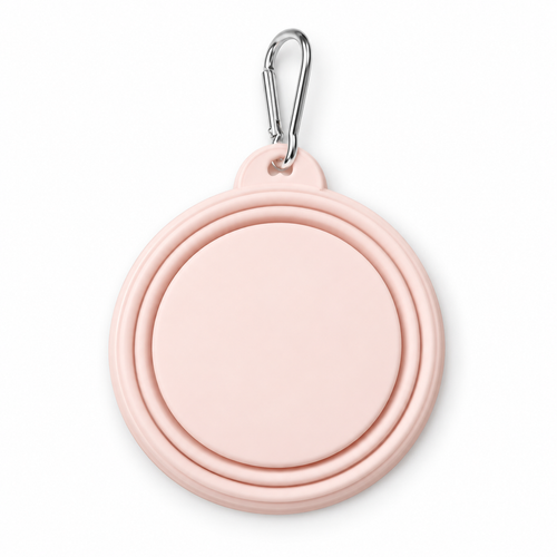 Pink Foldable Silicone Pet Bowl