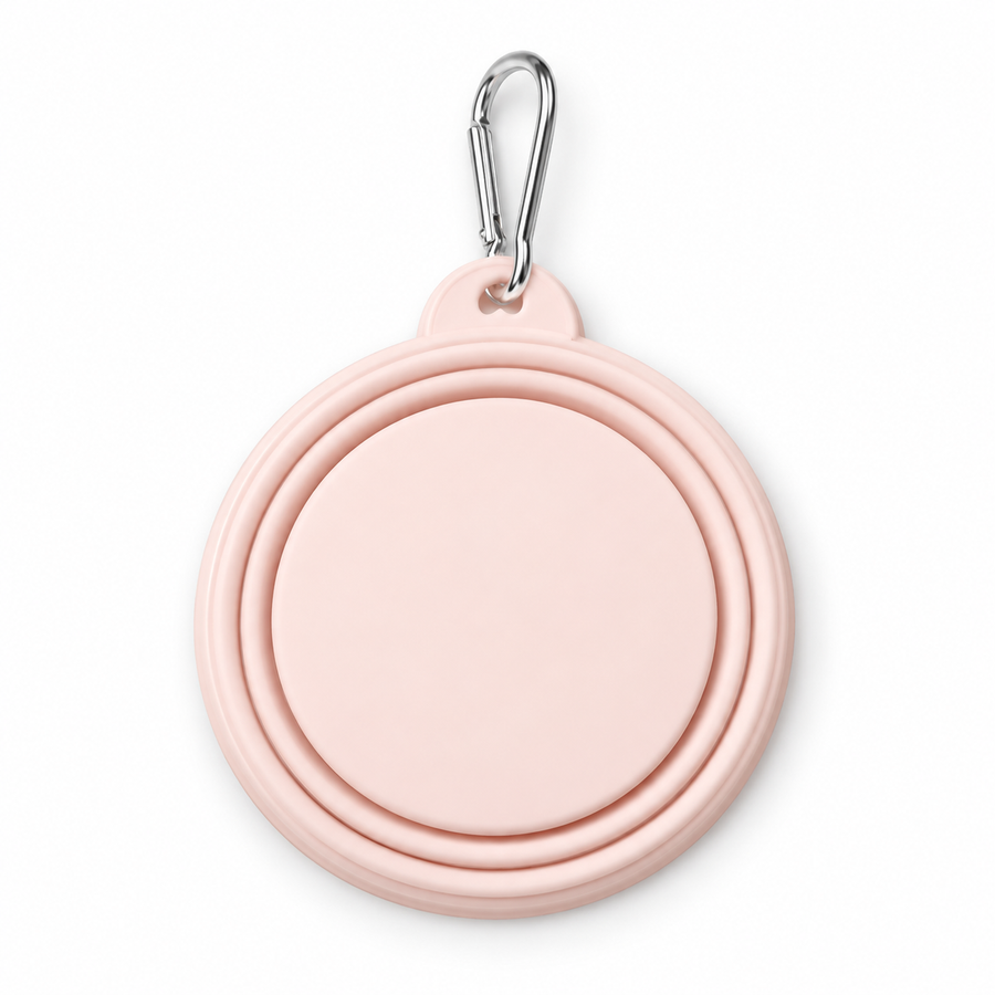 Pink Foldable Silicone Pet Bowl