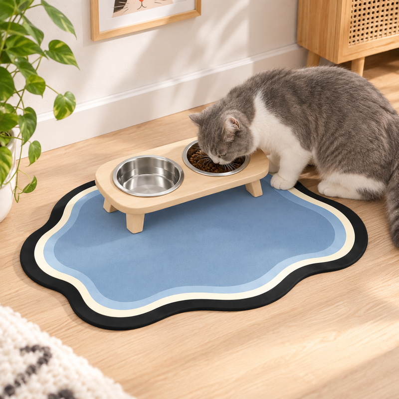 Blue Cloud Pet Feeding Mat