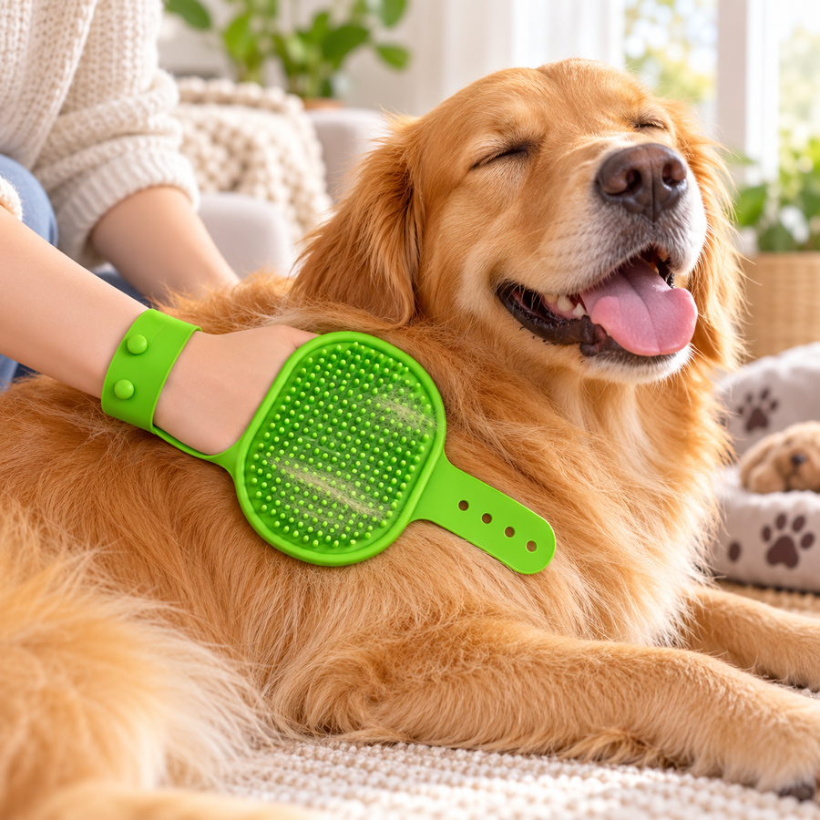 Small TPR Pet Grooming and Massage Brush - Alternate View 2